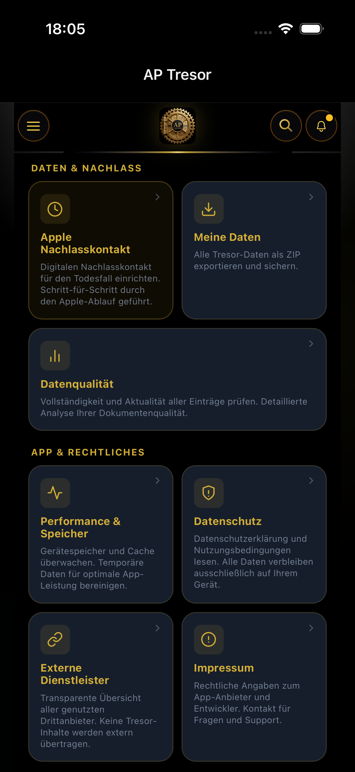 AP Tresor – Daten & Nachlass